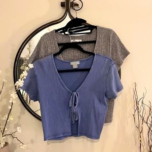 Hollister + Sky & Sparrow Set of 2 Crop Tops Size L